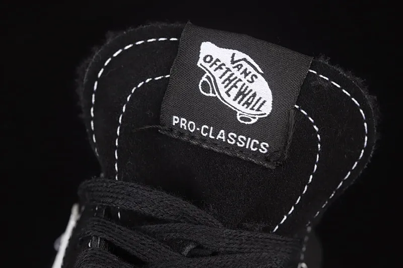 All Categories Vans Vans Series Vans Mid Vans China Velvet Vans Sk8-Mid Pro Vans Black Velvet White Striped Mid-top Casual Sneakers VN0A347UY28